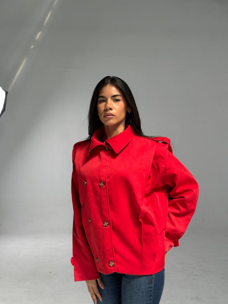 red Double-Gabardine Jacket