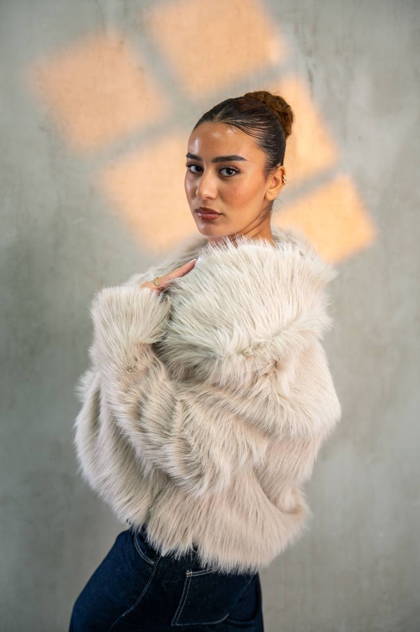 Yosi Light Grey Fur Jacket