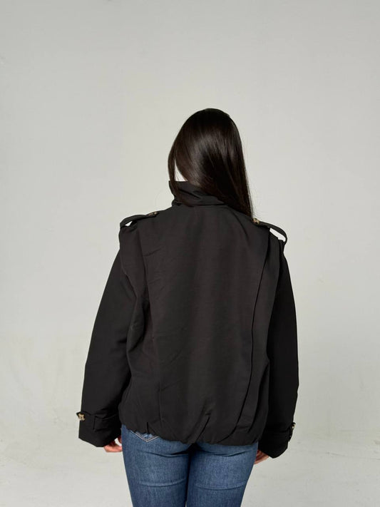 Black Double-Gabardine Jacket