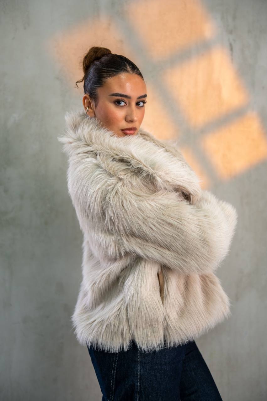 Yosi Light Grey Fur Jacket