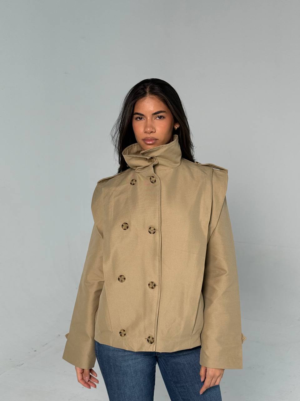 Biege Double-Gabardine Jacket
