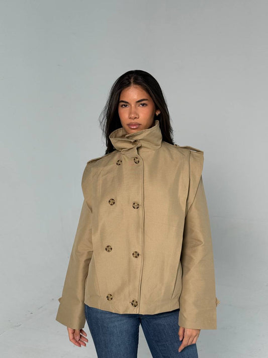 Biege Double-Gabardine Jacket