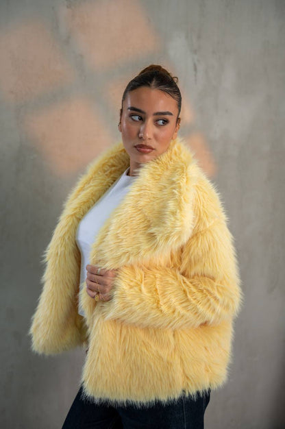 Yosi Yallow Fur Jacket