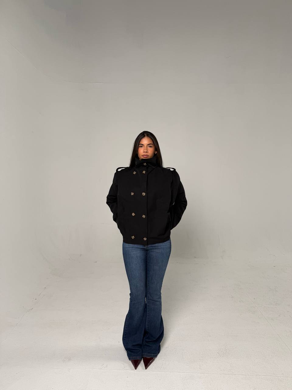 Black Double-Gabardine Jacket