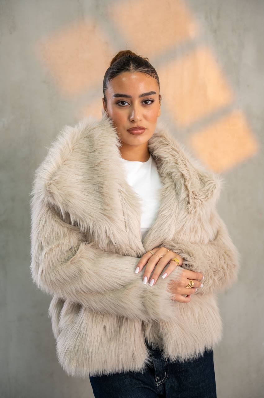 Yosi Light Grey Fur Jacket