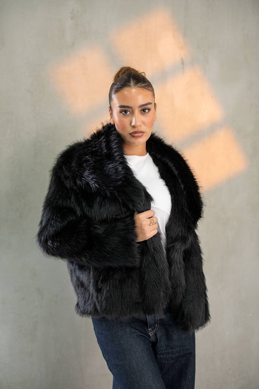 Yosi Black Fur Jacket