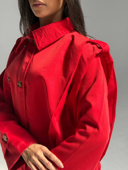 red Double-Gabardine Jacket
