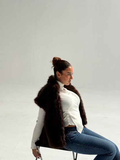 Yosi Brown Fur cut Vest
