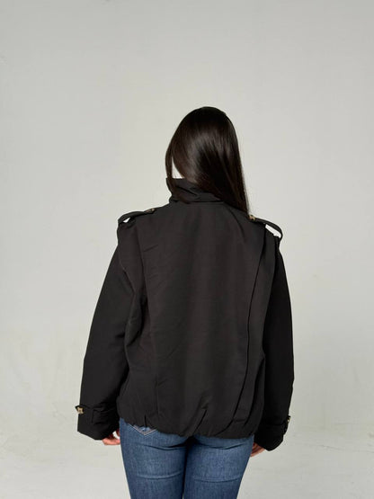Black Double-Gabardine Jacket