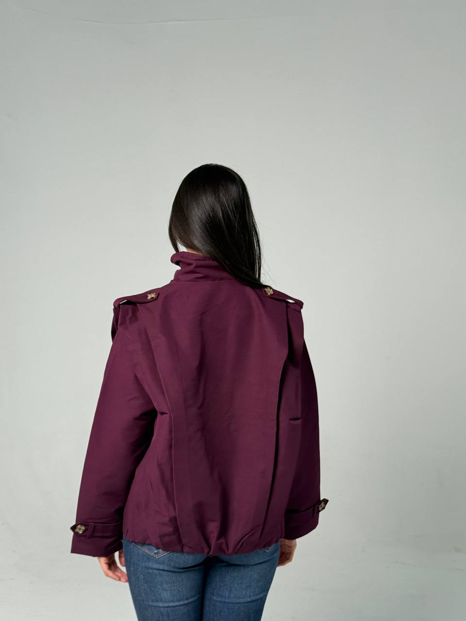 Burgendy Double-Gabardine Jacket
