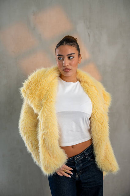 Yosi Yallow Fur Jacket